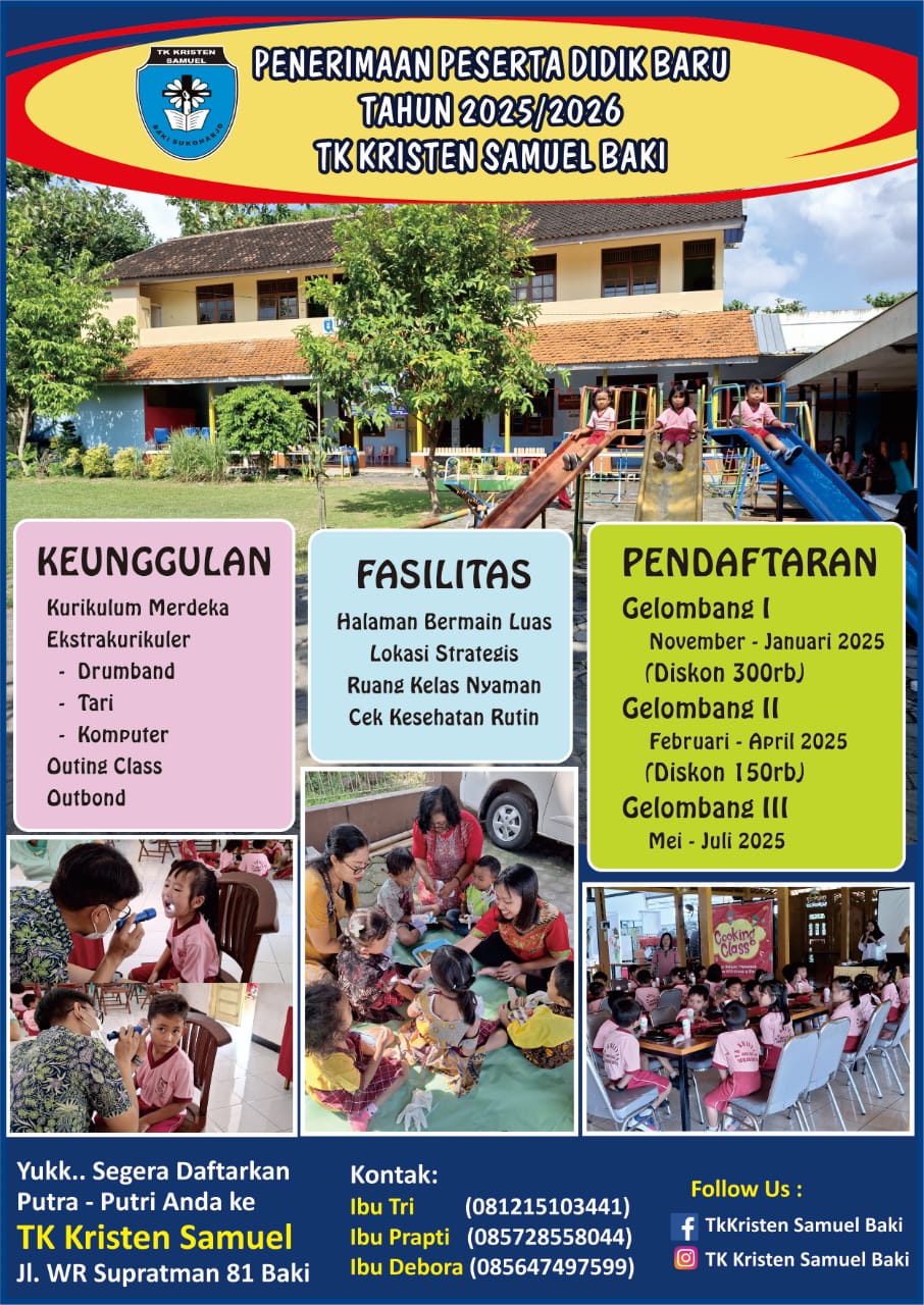 Komisi Pendidikan TK, kegiatan, Penerimaan Peserta Didik Baru TK Kristen Samuel Baki Tahun 2025 / 2026, gereja kristen jawa, gkj, gkj baki, gereja kristen jawa baki, baki, sukoharjo, gkj klasis sukoharjo, klasis sukoharjo, klasis, sinode gkj, sinode 