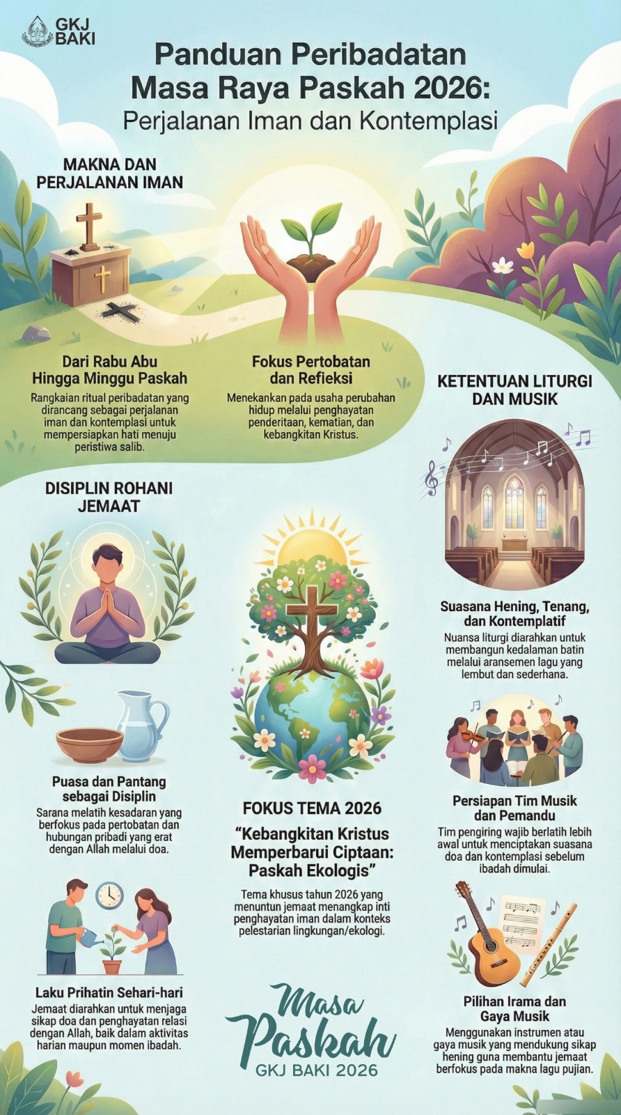 Panduan Peribadatan Masa Raya Paskah 2026: Perjalanan Iman dan Kontemplasi, gereja kristen jawa, gkj, gkj baki, gereja kristen jawa baki, baki, sukoharjo, gkj klasis sukoharjo, klasis sukoharjo, klasis, sinode gkj, sinode 