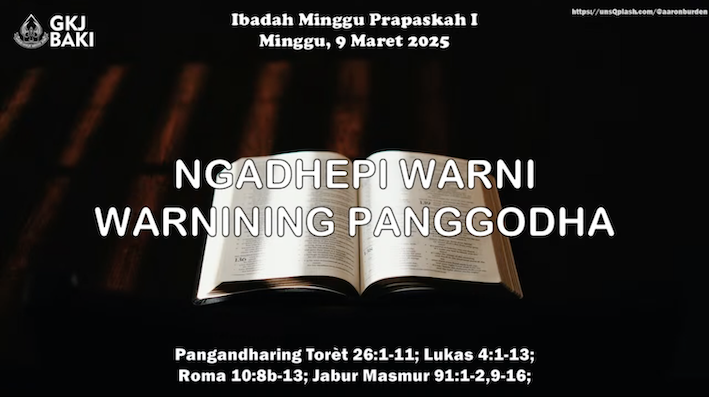renungan, Ibadah Minggu Pra Paskah I 9 Maret 2025, Pdt. Yatinem Kusno S.Si., gereja kristen jawa, gkj, gkj baki, gereja kristen jawa baki, baki, sukoharjo, gkj klasis sukoharjo, klasis sukoharjo, klasis, sinode gkj, sinode 