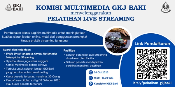 Pelatihan Live Streaming GKJ Baki, gereja kristen jawa, gkj, gkj baki, gereja kristen jawa baki, baki, sukoharjo, gkj klasis sukoharjo, klasis sukoharjo, klasis, sinode gkj, sinode 
